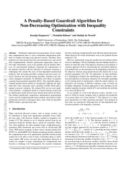 A Penalty-Based Guardrail Algorithm for Non-Decreasing Optimization with
  Inequality Constraints