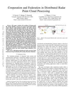 Cooperation and Federation in Distributed Radar Point Cloud Processing
