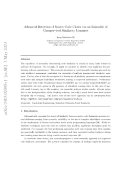 Advanced Detection of Source Code Clones via an Ensemble of Unsupervised
  Similarity Measures
