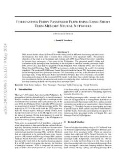 Forecasting Ferry Passenger Flow Using Long-Short Term Memory Neural
  Networks