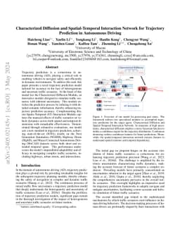Characterized Diffusion and Spatial-Temporal Interaction Network for
  Trajectory Prediction in Autonomous Driving