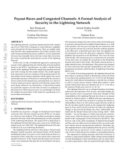 Payout Races and Congested Channels: A Formal Analysis of Security in
  the Lightning Network