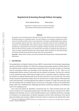 Regularized Q-learning through Robust Averaging
