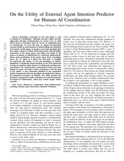 On the Utility of External Agent Intention Predictor for Human-AI
  Coordination