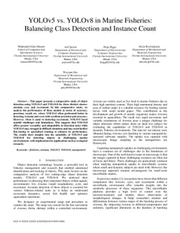 YOLOv5 vs. YOLOv8 in Marine Fisheries: Balancing Class Detection and
  Instance Count