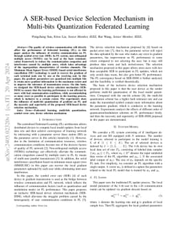 A SER-based Device Selection Mechanism in Multi-bits Quantization
  Federated Learning