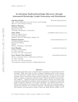 Accelerating Medical Knowledge Discovery through Automated Knowledge
  Graph Generation and Enrichment
