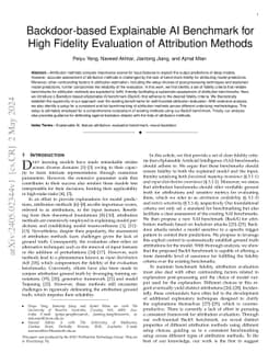 Backdoor-based Explainable AI Benchmark for High Fidelity Evaluation of
  Attribution Methods