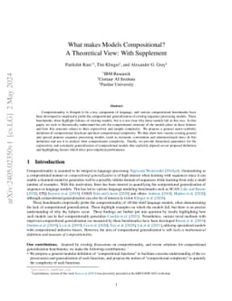 What makes Models Compositional? A Theoretical View: With Supplement