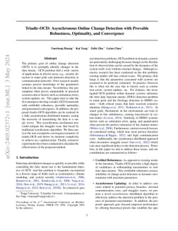 Triadic-OCD: Asynchronous Online Change Detection with Provable
  Robustness, Optimality, and Convergence