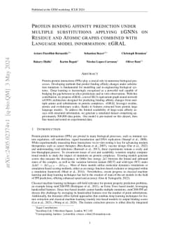 Protein binding affinity prediction under multiple substitutions
  applying eGNNs on Residue and Atomic graphs combined with Language model
  information: eGRAL