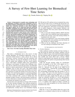 A Survey of Few-Shot Learning for Biomedical Time Series