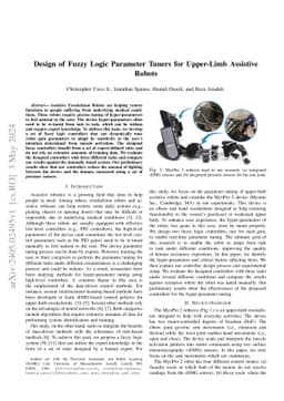 Design of Fuzzy Logic Parameter Tuners for Upper-Limb Assistive Robots