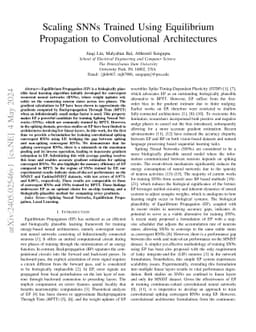 Scaling SNNs Trained Using Equilibrium Propagation to Convolutional
  Architectures