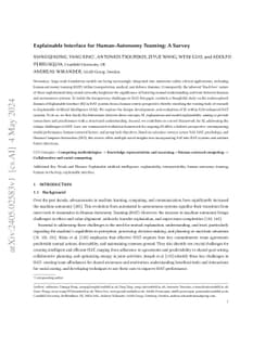 Explainable Interface for Human-Autonomy Teaming: A Survey