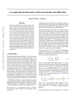 Leveraging (Biased) Information: Multi-armed Bandits with Offline Data