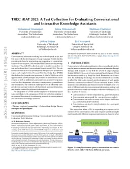 TREC iKAT 2023: A Test Collection for Evaluating Conversational and
  Interactive Knowledge Assistants