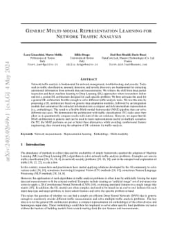 Generic Multi-modal Representation Learning for Network Traffic Analysis