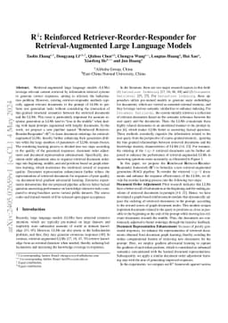 R4: Reinforced Retriever-Reorder-Responder for Retrieval-Augmented Large
  Language Models