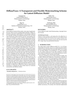DiffuseTrace: A Transparent and Flexible Watermarking Scheme for Latent Diffusion Model
