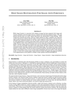 Deep Image Restoration For Image Anti-Forensics