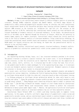Kinematic analysis of structural mechanics based on convolutional neural
  network