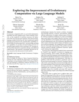 Exploring the Improvement of Evolutionary Computation via Large Language
  Models