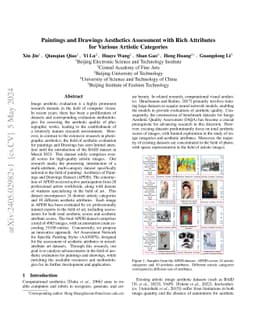 Paintings and Drawings Aesthetics Assessment with Rich Attributes for
  Various Artistic Categories