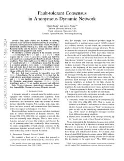 Fault-tolerant Consensus in Anonymous Dynamic Network