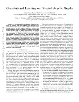Convolutional Learning on Directed Acyclic Graphs