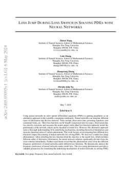Loss Jump During Loss Switch in Solving PDEs with Neural Networks