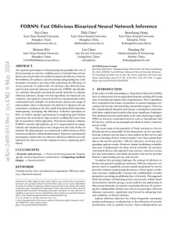 FOBNN: Fast Oblivious Binarized Neural Network Inference
