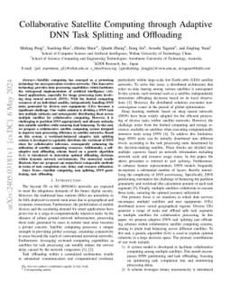 Collaborative Satellite Computing through Adaptive DNN Task Splitting
  and Offloading