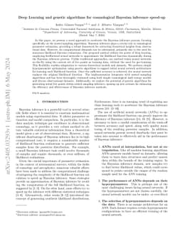 Deep Learning and genetic algorithms for cosmological Bayesian inference
  speed-up
