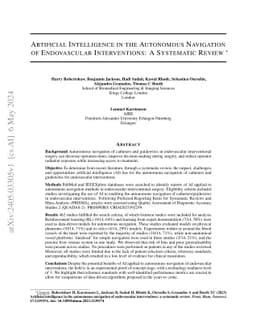 Artificial Intelligence in the Autonomous Navigation of Endovascular
  Interventions: A Systematic Review
