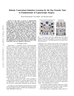 Robotic Constrained Imitation Learning for the Peg Transfer Task in
  Fundamentals of Laparoscopic Surgery