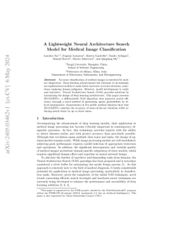 A Lightweight Neural Architecture Search Model for Medical Image
  Classification