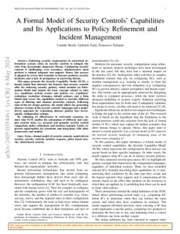 A Formal Model of Security Controls' Capabilities and Its Applications to Policy Refinement and Incident Management