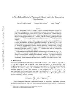 A New Robust Partial $p$-Wasserstein-Based Metric for Comparing
  Distributions