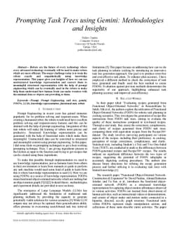 Prompting Task Trees using Gemini: Methodologies and Insights