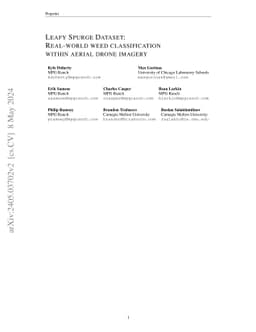 Leafy Spurge Dataset: Real-world Weed Classification Within Aerial Drone
  Imagery