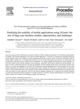 Predicting the usability of mobile applications using AI tools: the rise
  of large user interface models, opportunities, and challenges