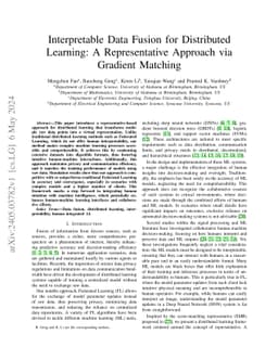 Interpretable Data Fusion for Distributed Learning: A Representative
  Approach via Gradient Matching