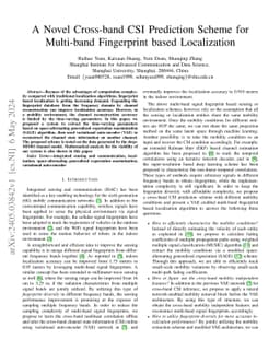 A Novel Cross-band CSI Prediction Scheme for Multi-band Fingerprint
  based Localization