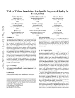 With or Without Permission: Site-Specific Augmented Reality for Social
  Justice