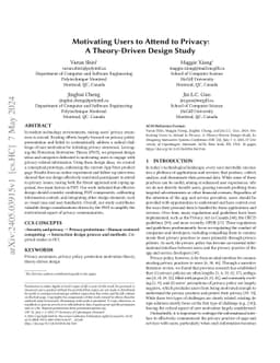 Motivating Users to Attend to Privacy: A Theory-Driven Design Study