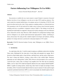 Factors Influencing User Willingness To Use SORA