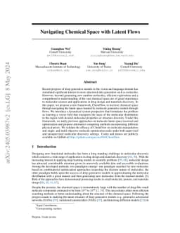Navigating Chemical Space with Latent Flows