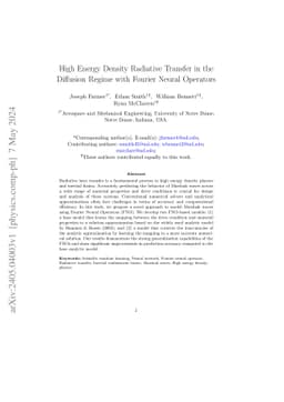 High Energy Density Radiative Transfer in the Diffusion Regime with
  Fourier Neural Operators