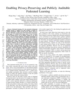 Enabling Privacy-Preserving and Publicly Auditable Federated Learning